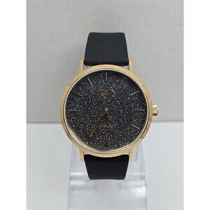 Roxy The Royal Womens Quartz Watch Black Glitter Dial Rose Gold Tone New Battery